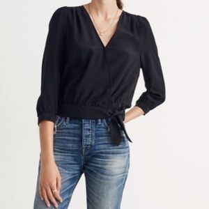 Madewell Wrap Tie Silk Blouse